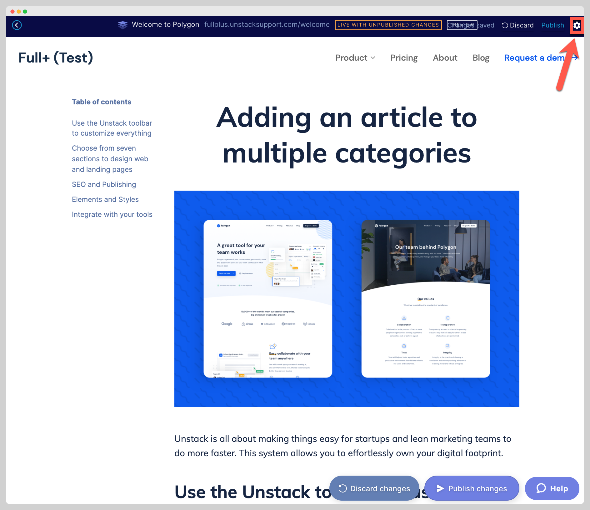 Article Settings